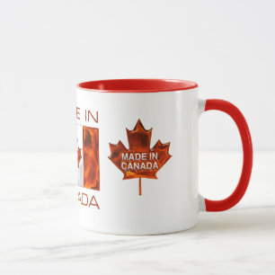 Mug FABRIQUÉ AU CANADA 3D Feuille et drapeau