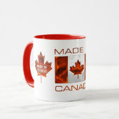Mug FABRIQUÉ AU CANADA 3D Feuille et drapeau (Devant gauche)