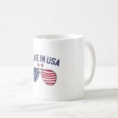 Mug Fabriqué aux États-Unis États-Unis Drapeau lunette (Devant droit)