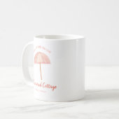 Mug Fabriqué dans l'ombre rose aquarelle parasol de pl (Devant gauche)