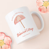 Mug Fabriqué dans l'ombre rose aquarelle parasol de pl