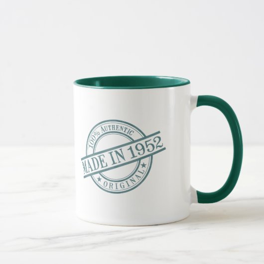 Mug Fabriqué en 1952 Année de naissance Cachet vert ro (Droite)