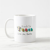 Mug Fabriqué pour enseigner - Retro Rainbow Teacher dr (Gauche)
