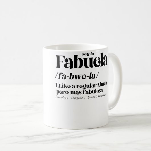 Mug Fabuela Fabulosa Definition (Devant droit)