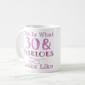 Mug Fabuleux 30e anniversaire pour elle (Devant gauche)