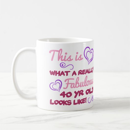 Mug Fabuleux 40e anniversaire pour les femmes (Gauche)
