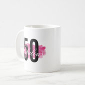 Mug Fabuleux 50 Girly Rose Aquarelle (Devant gauche)