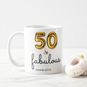 Mug Fabuleux 50e anniversaire Fête rose tendance