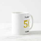 Mug Fabuleux 50e anniversaire Parties scintillant d'or (Devant droit)