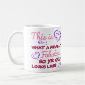 Mug Fabuleux 50e anniversaire pour les femmes (Gauche)