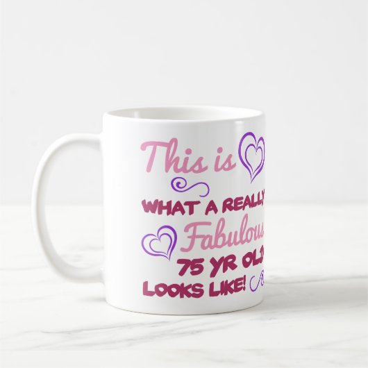 Mug Fabuleux 75e anniversaire pour les femmes (Gauche)