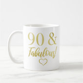 Mug Fabuleux 90e anniversaire (or) (Gauche)