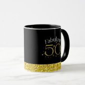 Mug Fabulous les années 50 Chic Modern Script Black Go (Devant droit)