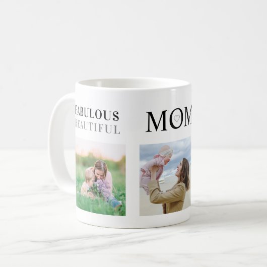 Mug Fabulous Mom Family Photo Collage Moderne (Devant gauche)