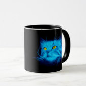 Mug Face de chat bleu (Devant droit)