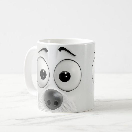 Mug Face de chien Sarcastique 3D (Devant gauche)