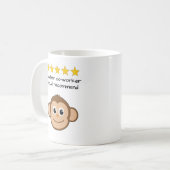 Mug Face de singe de texte personnalisée de collaborat (Devant gauche)