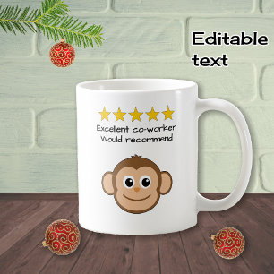 Mug Face de singe de texte personnalisée de collaborat