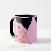 Mug Face Drawing of Beautiful Woman Pinks (Devant gauche)