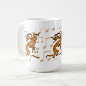 Mug Face Droite Musicien Kokopelli Avec Notes Musicale (Devant gauche)