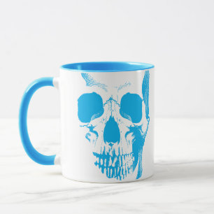 Mug Face du crâne bleu