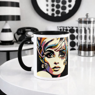 Mug Face et citation des années 60 rétro