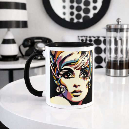 Mug Face et citation des années 60 rétro