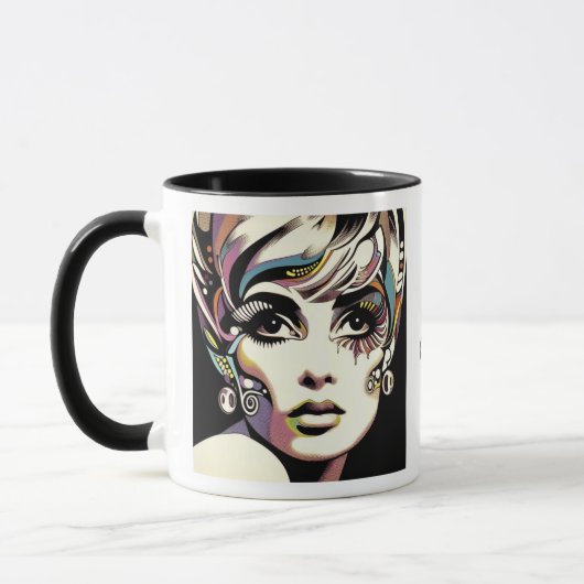 Mug Face et citation des années 60 rétro (Gauche)