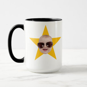 Mug Face étoile Avec votre visage sur elle cadeau pers