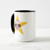 Mug Face étoile Avec votre visage sur elle cadeau pers (Devant gauche)