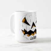 Mug Face simple de citrouille jack-o-lanterne Hallowee (Devant gauche)