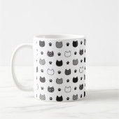 Mug Faces de chat et boue de pattes - Noir & Blanc (Gauche)
