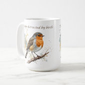 Mug Facile à distraire par les oiseaux Citation amusan (Devant gauche)