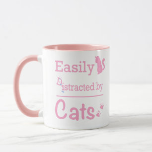Mug Facilement "D" istrait par les Chats Mignons Drôle