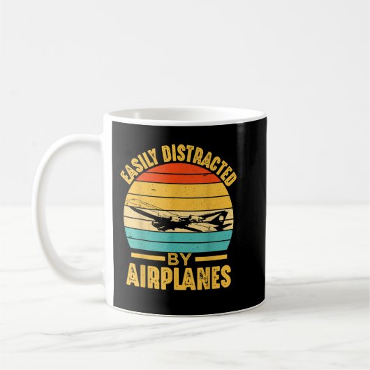 Mug Facilement Distrait Par Avion Pilote Cadeaux Drôle (Gauche)