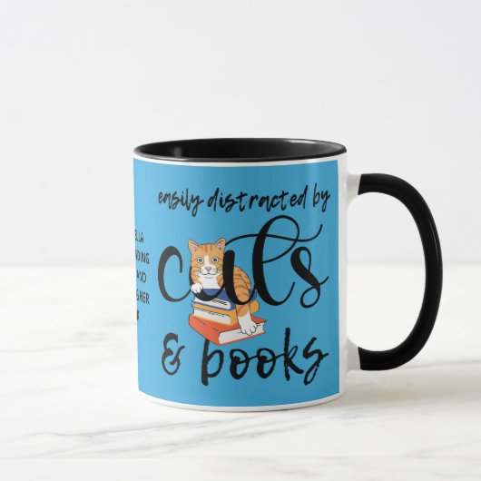 MUG FACILEMENT DISTRAIT PAR DES CHATS ET DES LIVRES MÛ (Droite)