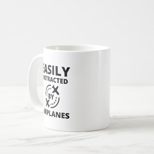 Mug Facilement distrait par les avions amusant pilote  (Devant gauche)