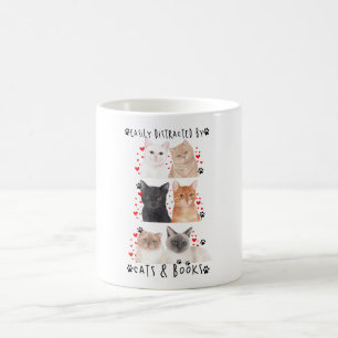 Mug Facilement Distrait Par Les Chats Et Livres