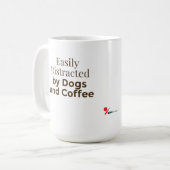 Mug Facilement distrait par les chiens et le café – Dr (Devant gauche)