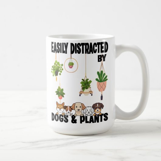 Mug Facilement distrait par les chiens et les Plantes  (Droite)