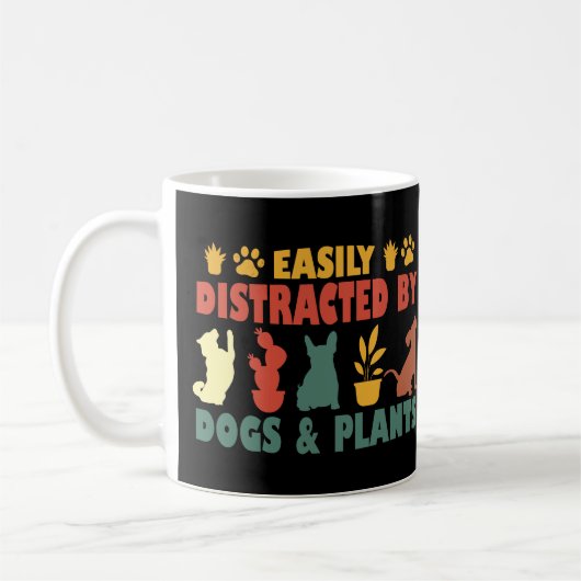 Mug Facilement Distrait Par Les Chiens Et Les Plantes (Gauche)