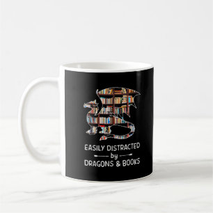 Mug Facilement Distrait Par Les Dragons Et Livres Drôl