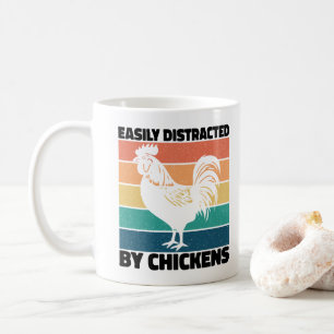 Mug Facilement Distrait Par Les Poules Amateurs De Coq