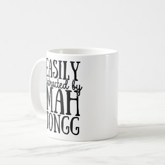 Mug Facilement Distrait Par Mah Jongg Funny (Devant gauche)