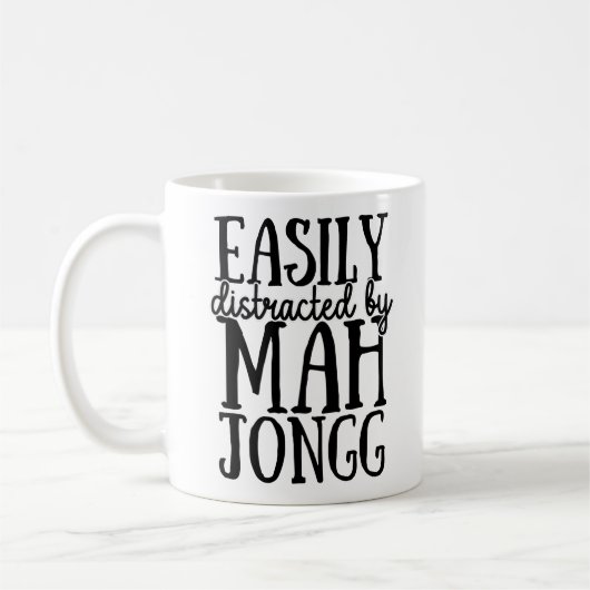 Mug Facilement Distrait Par Mah Jongg Funny (Gauche)