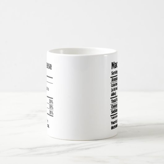 Mug Fact de la nutrition du fromage Mac.w (Centre)