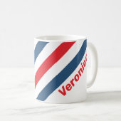 Mug Facteur Rayures Nostalgiques avec Nom (Devant droit)