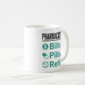 Mug Facturation à vie du pharmacien pilules et recharg (Devant droit)
