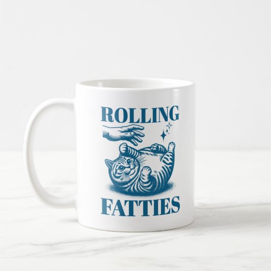 Mug Factures roulantes Funny Fat Chat Mème Kitten Humo (Gauche)