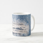 Mug Faded jeans bleus déchirés, Textures déchiré jeans (Devant droit)
